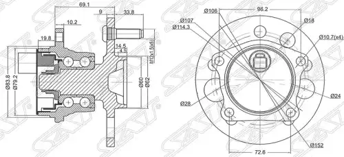 Ступица SAT ST-42450-44010