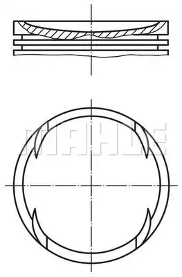 поршень! d76.5 VW Polo, Skoda Fabia 1.2i 12V AZQ/BME 01> 028PI00120000 MAHLE