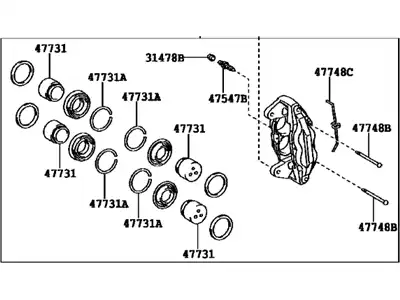 Суппорт тормозной TOYOTA / LEXUS 47750-60320