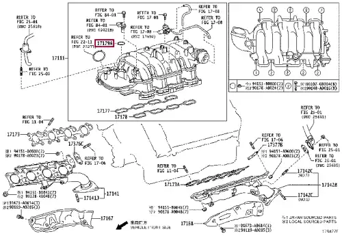 Прокладка коллектора TOYOTA / LEXUS 17179-38010