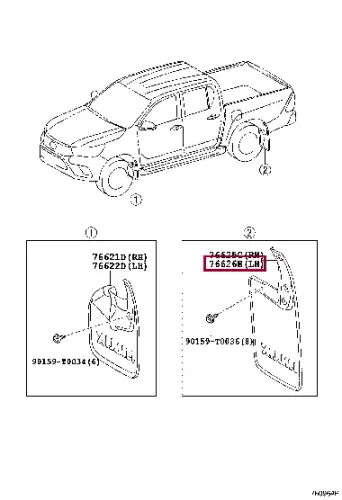брызговик задний левый! Toyota Hilux 8 766260K290 TOYOTA / LEXUS