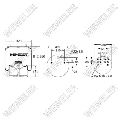 Пневмоподушка WEWELER YP503610AW