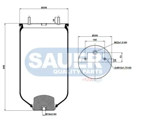 Пневмоподушка SAUER S2294022100