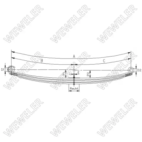 Рессора подвески WEWELER F022T449ZA75