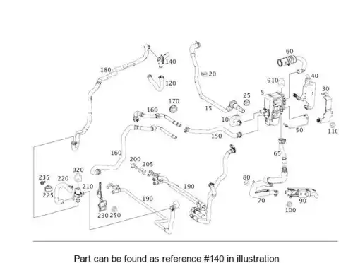 тройник трубок отопителя! MB GLE/C292/X166 166 997 19 59