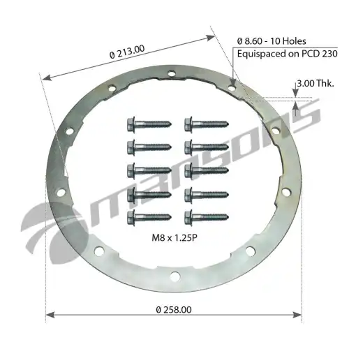 Ремкомплект крепления тормозного диска DAF 120.118 MANSONS