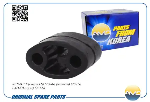 опора глушителя! 6001547472 Renault Logan LS 04>/Sandero 07>, Lada Largus 12> AMD.SB1625 AMD