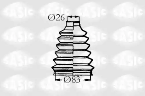 к-кт пыльника ШРУСа наружного правого! Renault Clio/Kangoo 1.4-1.8/1.9D 98> 4003460 SASIC