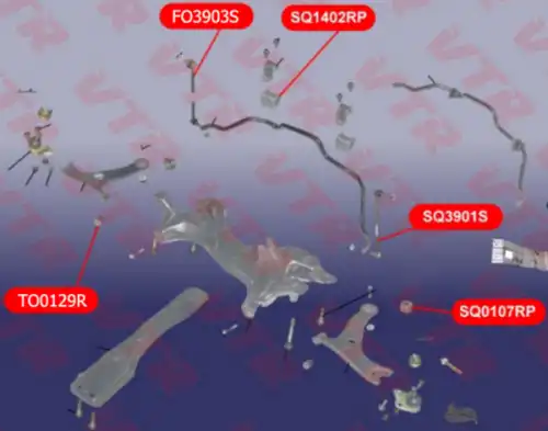 SQ0107R САЙЛЕНТБЛОК РЫЧАГА ПЕРЕДНЕЙ ПОДВЕСКИ, ЗАДНИЙ VTR