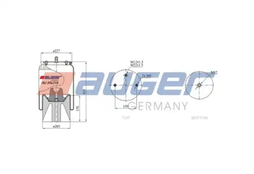 Пневмоподушка AUGER AU 346318-KP