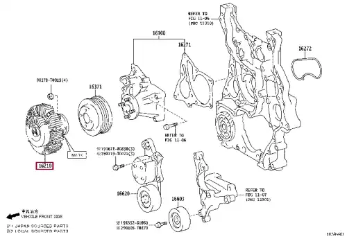 вискомуфта вентилятора! Toyota Land Cruiser/4 Runner 3.0TD 95> 162100E020 TOYOTA / LEXUS