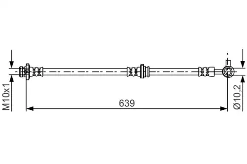 шланг торм. пер. прав.! Nissan Juke 1.6 10> 1 987 481 697 BOSCH