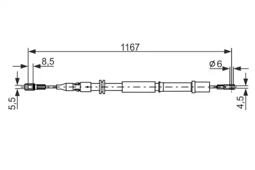 Трос ручного тормоза BOSCH 1 987 477 199