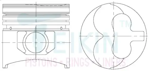Поршень без колец Nissan SD33T d83.0+0.50 ALFIN (12010-C8701/12010-C8602) Teikin 44603A 0.50
