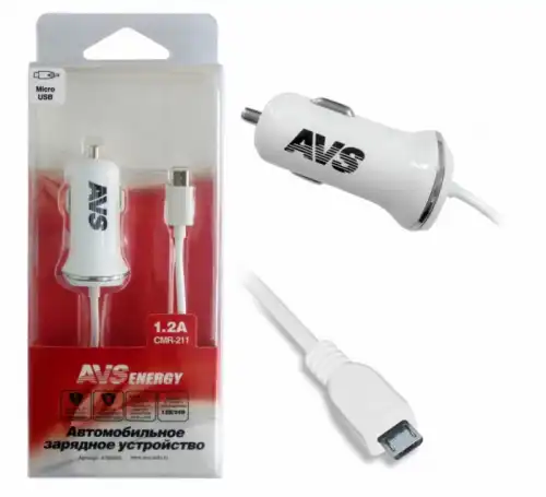 зарядное устройство автомобильное!micro usb 1,2а A78029S AVS