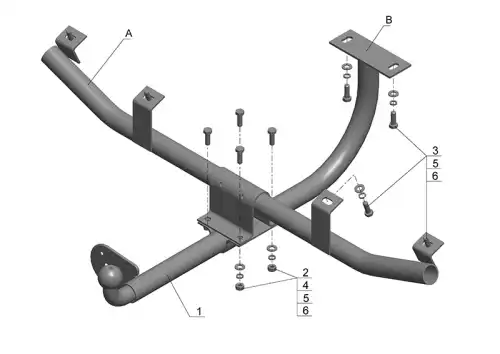 Фаркоп AVTOS VAZ-23 несъемный 1300 кг./ 50 кг.