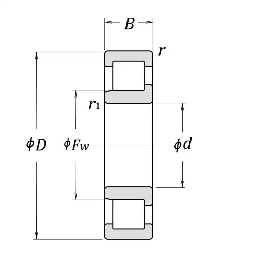 подшипник роликовый цилиндрический однорядный !30x72  NJ2306ET NSK