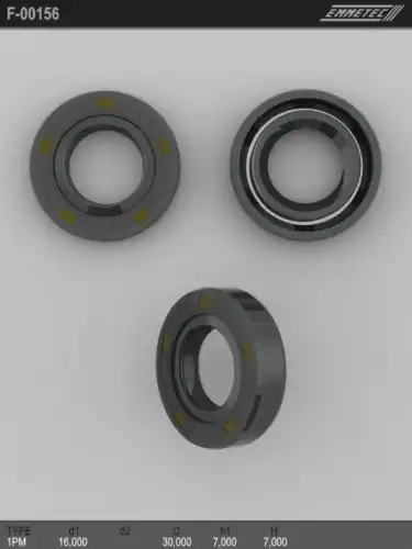 Сальник 16.00/30.00x7.00/7.00 тип 1PM F-00156 EMMETEC