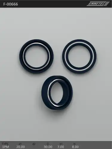 Сальник 20,00/30,00x7,00/8,00 тип 1PM F-00666 EMMETEC