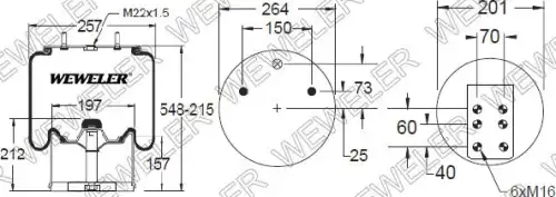 Пневмоподушка WEWELER YP5030K0KAW