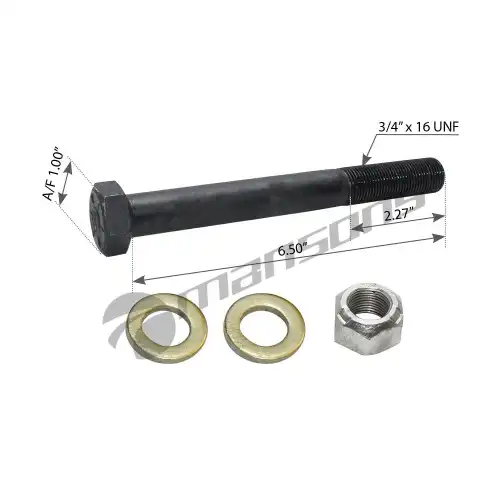 палец передней рессоры !с гайкой и шайбой, задний 3/4''x16x57mm L=241mm FRL 10043 MANSONS