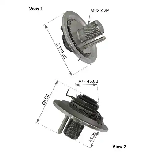 болт оси c гайкой! M32x2BPW 300413 MANSONS
