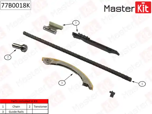 к-кт цепи ГРМ! Opel Vectra C 2.2i 16V Z 22 D1 02> 77B0018K MASTERKIT