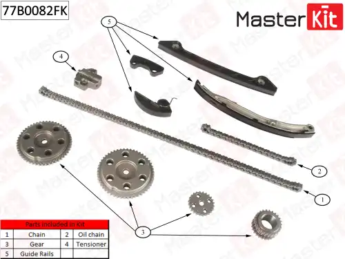 к-кт цепи ГРМ! Mazda 6 2.3 02-07 77B0082FK MASTERKIT