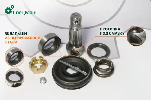 р/к након.рул.тяг!палец (проточка под смазку на шаре), вкладыши из легир.сталиМАЗ-4370 4370-3003065 СПЕЦМАШ