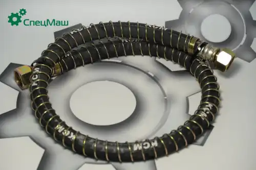 шланг тормозной! от РДВ к п/противозамерзания, L715мм, гайка-гайка МАЗ-5516/6422 5336-3506085 СПЕЦМАШ