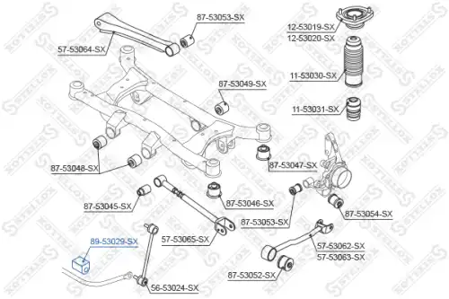 втулка стабилизатора заднего! KIA Sportage 4WD 04> 89-53029-SX STELLOX