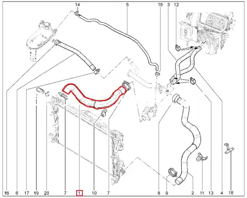 патрубок радиатора! подводящий Lada XRay 8450020027