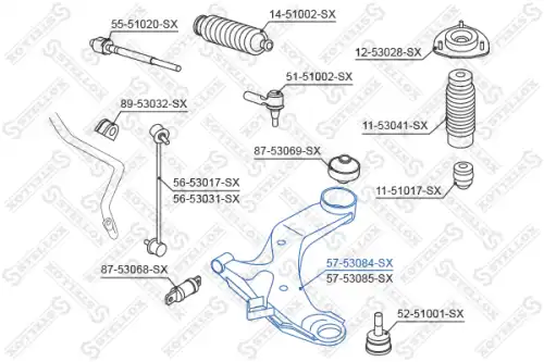 Рычаг подвески STELLOX 57-53084-SX слева