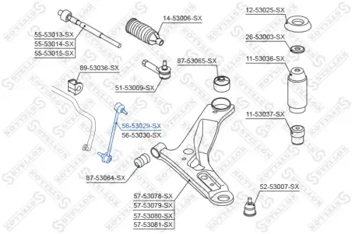 Тяга стабилизатора STELLOX 56-53029-SX