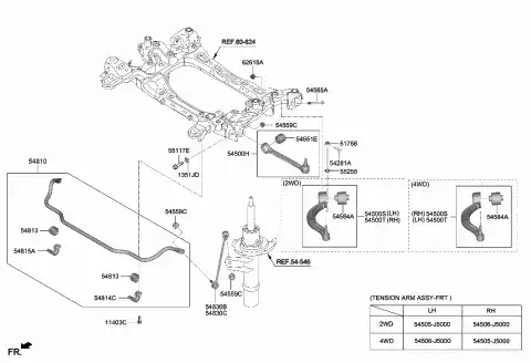 сайлентблок рычага пер.! Hyundai Genesis G70 17> 54551-J5000