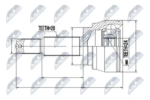 ШРУС наружный NTY NPZ-DW-025