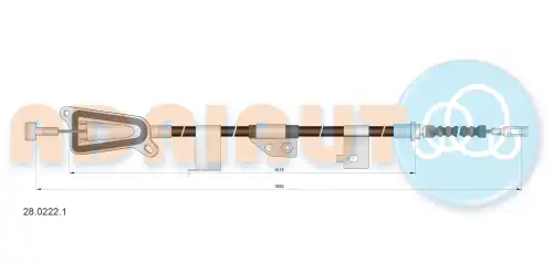 Трос ручного тормоза ADRIAUTO 28.0222.1