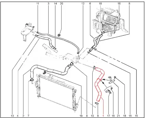 патрубок радиатора нижний! Lada Largus 8450009490