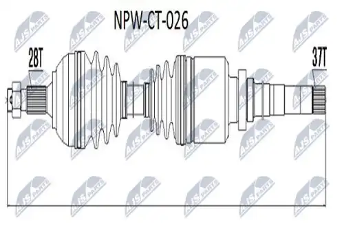 полуось правая! Peugeot Expert 2.0HDi 07> NPW-CT-026 NTY