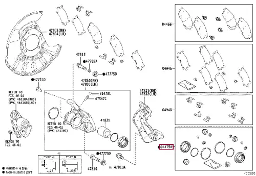 ремкомплект тормозного суппорта! Toyota 04479-33390 TOYOTA / LEXUS