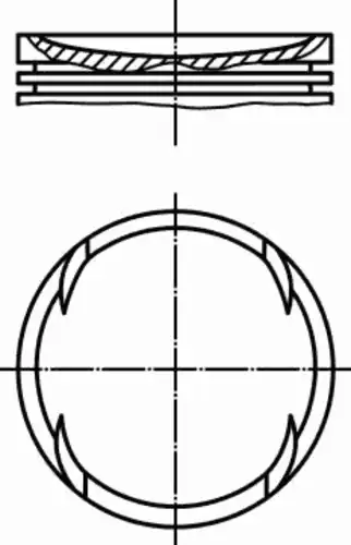 поршень! d76.5x1.2x1.5x2.5 +0.5 VW Polo, Skoda Fabia 1.2i 12V AZQ/BME 01> 030 64 01 MAHLE