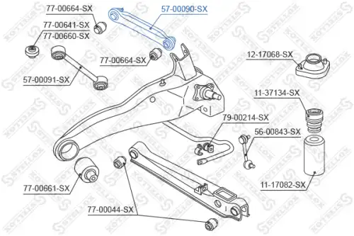 Рычаг подвески STELLOX 57-00090-SX задняя ось Mitsubishi Outlander 2.0/2.4 02>