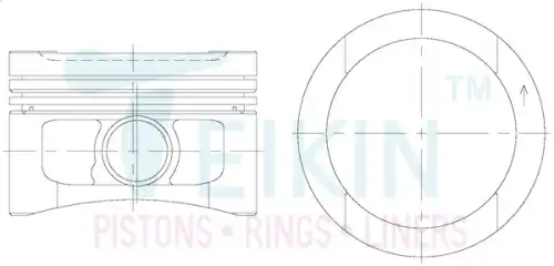 Поршень без колец VW ADP/AEK d81.0 STD (050 107 065 E)Teikin 48606STD