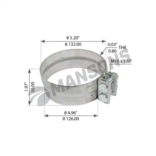 Хомут глушителя MANSONS 900.618