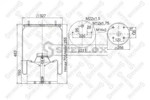 Пневмоподушка STELLOX 90-07251-SX