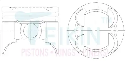 к-кт поршней! 0.50 (4 шт.) Kia Sportage 2.0 FE 93-02 52101050 TEIKIN