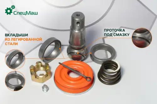 р/к након. рул.тяг!полный:палец с сухарями,гайка,пружина,пыльник МАЗ 5336-3003009 СПЕЦМАШ