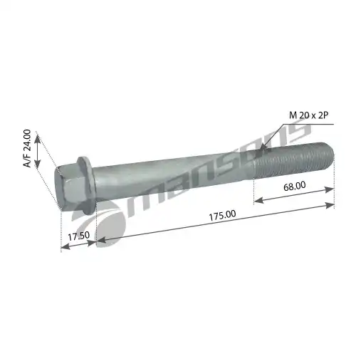 болт амортизатора! M20x2x68 L175/192 A/F24 BPW MFMF20175C1092 MANSONS