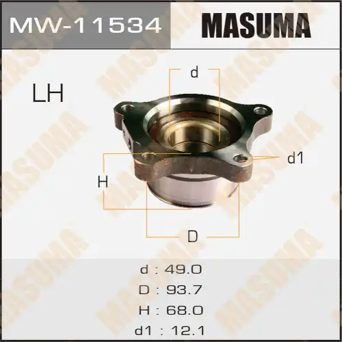 к-кт подшипника ступицы задней лев.! со ступицей Toyota Land Cruiser 200 07> MW-11534 MASUMA