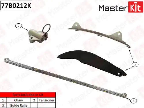к-кт цепи ГРМ! Hyundai I30/I40/Sonata/Tucson G4NB 10> 77B0212K MASTERKIT